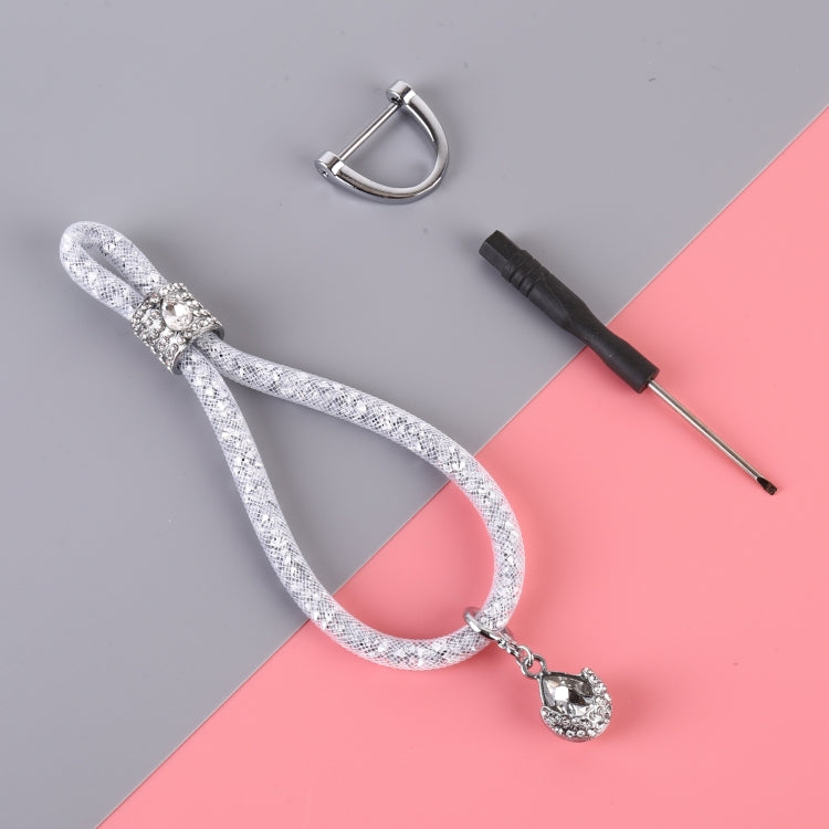 Car Diamond Metal + Plastic Keychain (White) by buy2fix