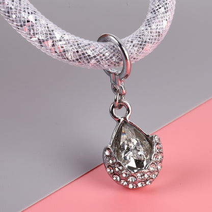 Car Diamond Metal + Plastic Keychain (White) by buy2fix