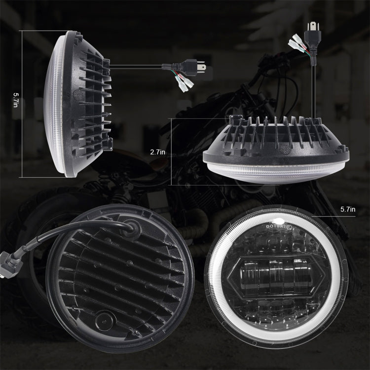 Motorcycle Crystal 5.75 inch LED Headlight Modification Accessories by buy2fix