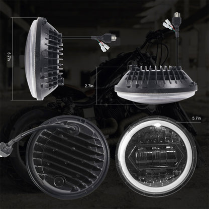Motorcycle Crystal 5.75 inch LED Headlight Modification Accessories by buy2fix