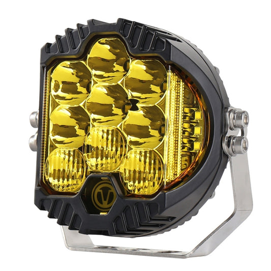 OL-1950Y 5 inch DC12V-30V 5000LM 6500K 50W Car LED Light on Three Sides Headlight for Jeep Wrangler (Gold Light) - Work Lights by buy2fix | Online Shopping UK | buy2fix