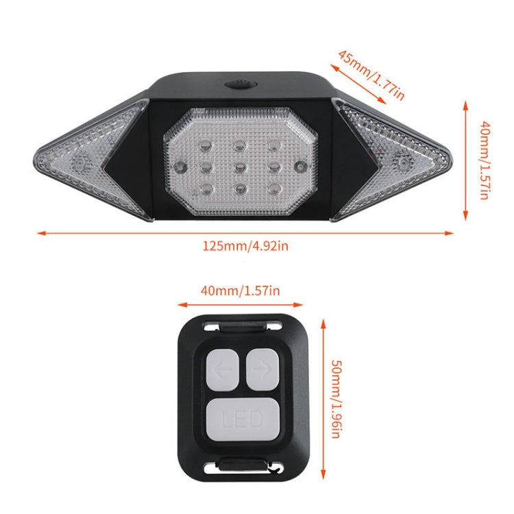 USB Rechargeable Bicycle Turn Light Wireless Remote Control Bike Tail Light by buy2fix