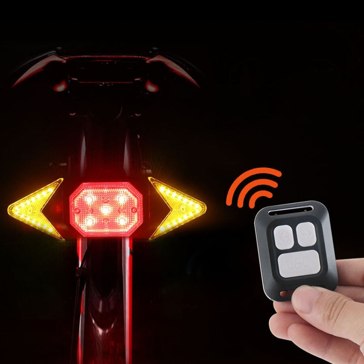 USB Rechargeable Bicycle Turn Light Wireless Remote Control Bike Tail Light by buy2fix