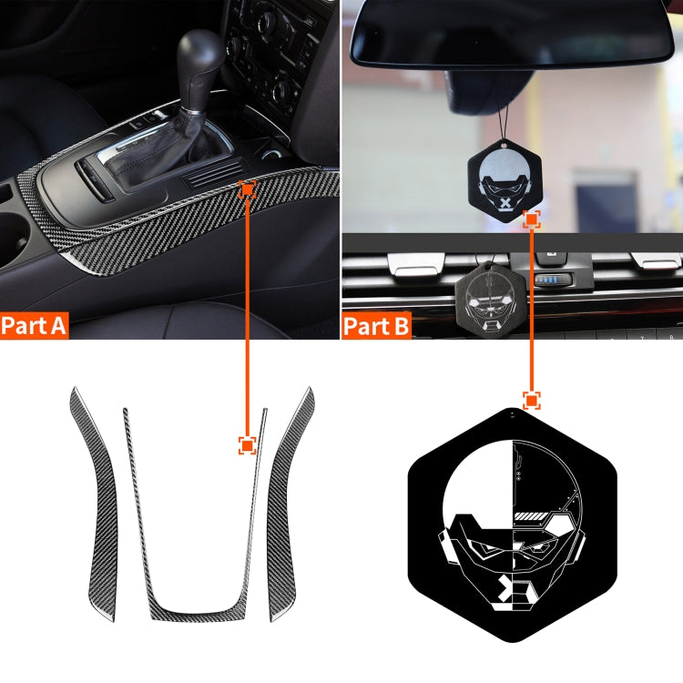 3 in 1 Car Carbon Fiber Gears Panel Decorative Sticker for Audi A5 Hard Top 2008-, Left and Right Drive Universal by buy2fix