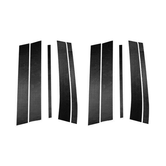 10 in 1 Car Carbon Fiber Door and Window Pillar Decorative Sticker for Volvo XC90 2003-2014, Left and Right Drive Universal - Decorative Strip by buy2fix | Online Shopping UK | buy2fix