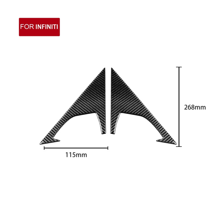 2 PCS Car Carbon Fiber Front Triangle Decorative Sticker for Infiniti FX 2009-2013/QX70 2014-, Left and Right Drive Universal by buy2fix