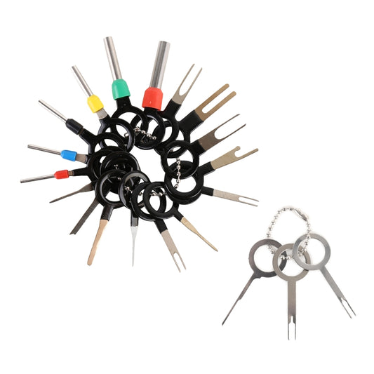 21 in 1 Car Plug Circuit Board Wire Harness Terminal Extraction Pick Connector Crimp Pin Back Needle Remove Tool - Booster Cable & Clip by buy2fix | Online Shopping UK | buy2fix