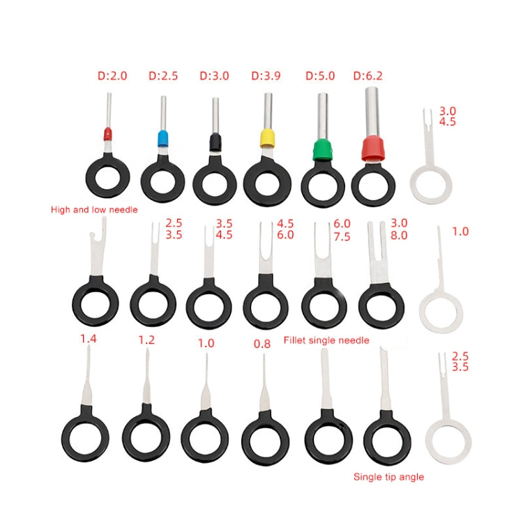 21 in 1 Car Plug Circuit Board Wire Harness Terminal Extraction Pick Connector Crimp Pin Back Needle Remove Tool - Booster Cable & Clip by buy2fix | Online Shopping UK | buy2fix