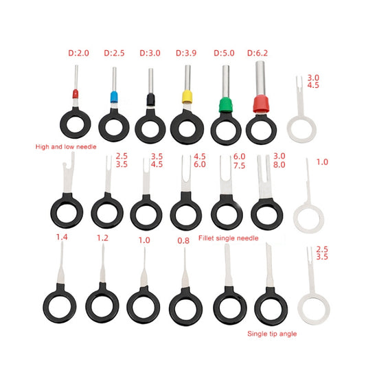 21 in 1 Car Plug Circuit Board Wire Harness Terminal Extraction Pick Connector Crimp Pin Back Needle Remove Tool - Booster Cable & Clip by buy2fix | Online Shopping UK | buy2fix