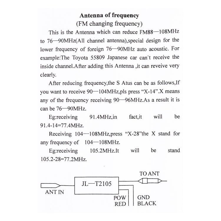 JL-T2105 Car Frequency Antenna Radio FM Band Expander for Japanese Cars - Aerials by buy2fix | Online Shopping UK | buy2fix