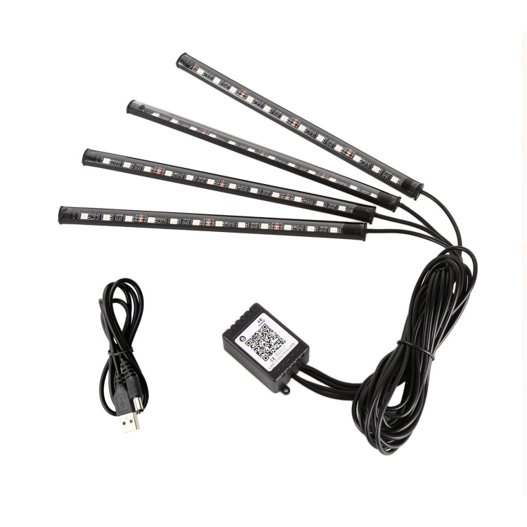 4 in 1 Universal Car USB 8-color APP Control LED Atmosphere Light Decorative Lamp, with 12LEDs Lamps Cable Length: 1.5m - Atmosphere lights by buy2fix | Online Shopping UK | buy2fix