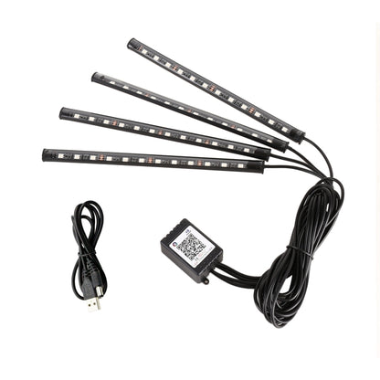 4 in 1 Universal Car USB 8-color APP Control LED Atmosphere Light Decorative Lamp, with 12LEDs Lamps Cable Length: 1.5m - Atmosphere lights by buy2fix | Online Shopping UK | buy2fix