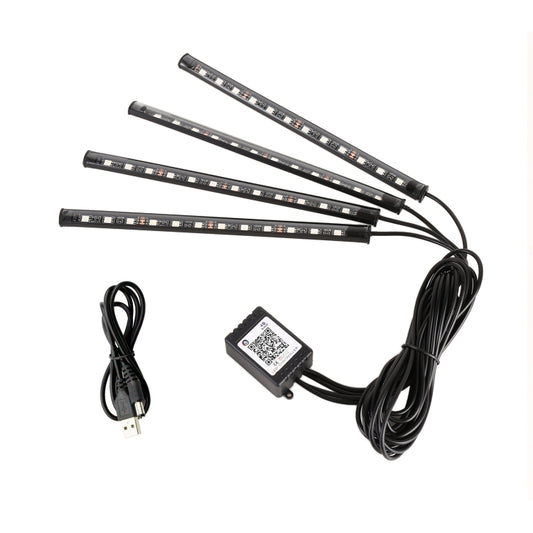 4 in 1 Universal Car USB 8-color APP Control LED Atmosphere Light Decorative Lamp, with 12LEDs Lamps Cable Length: 1.5m - Atmosphere lights by buy2fix | Online Shopping UK | buy2fix