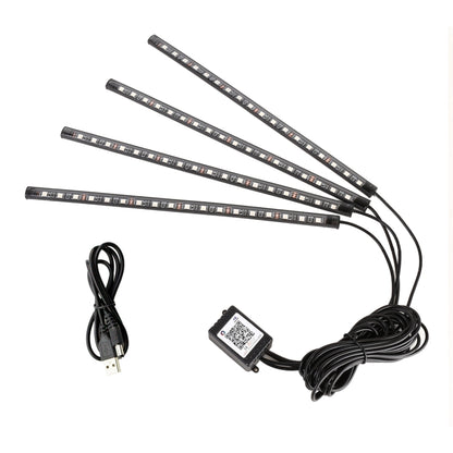 4 in 1 Universal Car USB 8-color APP Control LED Atmosphere Light Decorative Lamp, with 18LEDs Lamps Cable Length: 1.5m - Atmosphere lights by buy2fix | Online Shopping UK | buy2fix