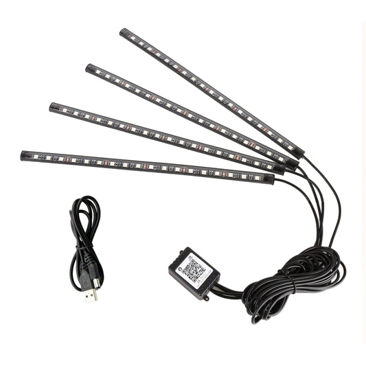 4 in 1 Universal Car USB 8-color APP Control LED Atmosphere Light Decorative Lamp, with 18LEDs Lamps Cable Length: 1.5m - Atmosphere lights by buy2fix | Online Shopping UK | buy2fix