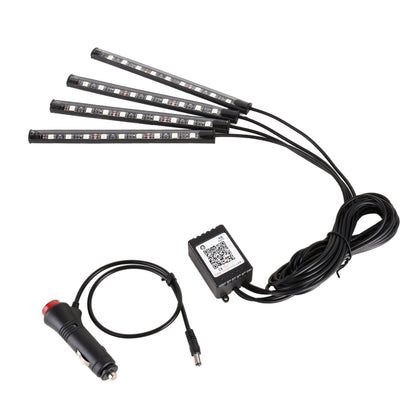4 in 1 Universal Car Cigarette Lighter 8-color APP Control LED Atmosphere Light Decorative Lamp, with 9LEDs Lamps Cable Length: 1.5m - Atmosphere lights by buy2fix | Online Shopping UK | buy2fix