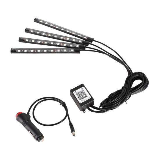 4 in 1 Universal Car Cigarette Lighter 8-color APP Control LED Atmosphere Light Decorative Lamp, with 9LEDs Lamps Cable Length: 1.5m - Atmosphere lights by buy2fix | Online Shopping UK | buy2fix