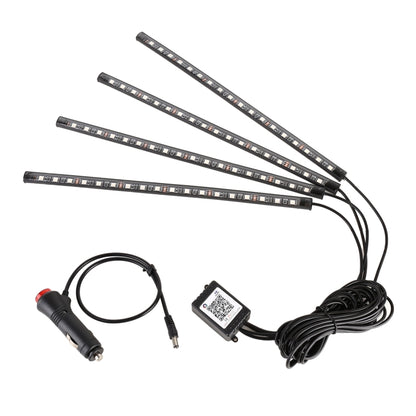 4 in 1 Universal Car Cigarette Lighter 8-color APP Control LED Atmosphere Light Decorative Lamp, with 18LEDs Lamps Cable Length: 1.5m - Atmosphere lights by buy2fix | Online Shopping UK | buy2fix