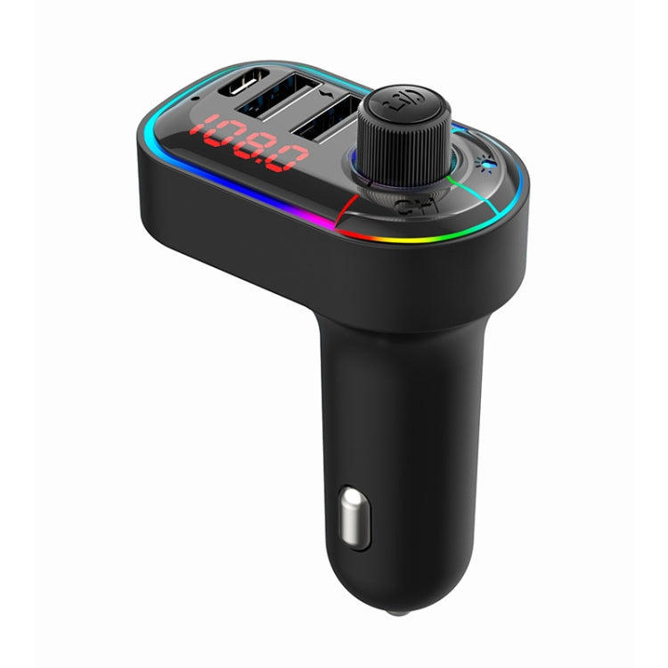 C12 Multifunctional Car Dual USB Charger Bluetooth FM Transmitter with Atmosphere Light - Bluetooth Car Kits by buy2fix | Online Shopping UK | buy2fix