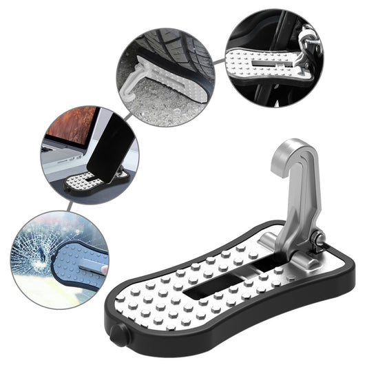 Multi-functional Car Door Sill Step Pedals Pads with Safety Hammer(Silver) - Foot Pedal by buy2fix | Online Shopping UK | buy2fix