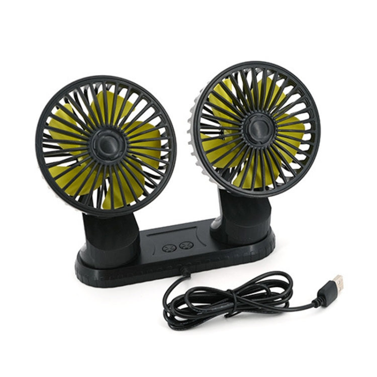 F404 Car Center Console USB Dual-head Electric Cooling Fan with Aromatherapy by buy2fix
