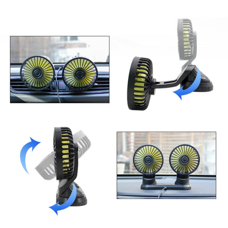 F404 Car Center Console USB Dual-head Electric Cooling Fan with Aromatherapy by buy2fix