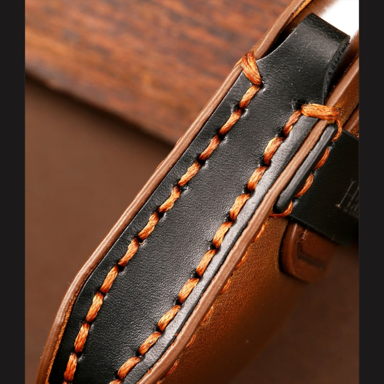 Hallmo Car Cowhide Leather Key Protective Cover Key Case for New Mercedes-Benz E300L(Black) - Car Key Cases by Hallmo | Online Shopping UK | buy2fix