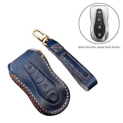 Hallmo Car Cowhide Leather Key Protective Cover Key Case for Geely Emgrand A Style(Brown) - Car Key Cases by Hallmo | Online Shopping UK | buy2fix