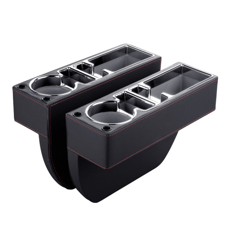 Car Multi-functional Console PU Leather Box Cup Holder Seat Gap Side Storage Box (Black) by buy2fix