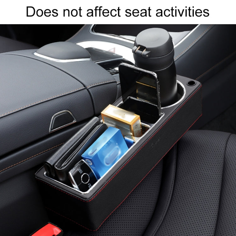 Car Multi-functional Console PU Leather Box Cup Holder Seat Gap Side Storage Box (Beige) by buy2fix