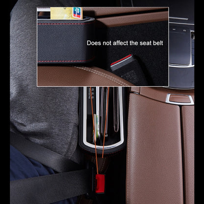Car Multi-functional Wireless Fast Charge Console PU Leather Box Cup Holder Seat Gap Side Storage Box (Beige) by buy2fix