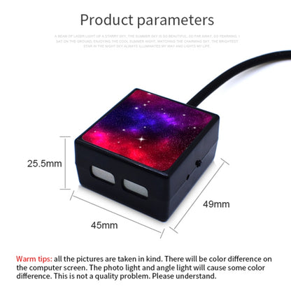C208 5V 0.1W IPX4 USB Car Rotating Star Lights Red Blue Starry Sky Atmosphere Lamp by buy2fix
