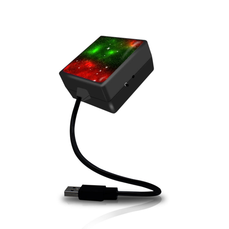 C208 5V 0.1W IPX4 USB Car Rotating Star Lights Red Green Starry Sky Atmosphere Lamp by buy2fix