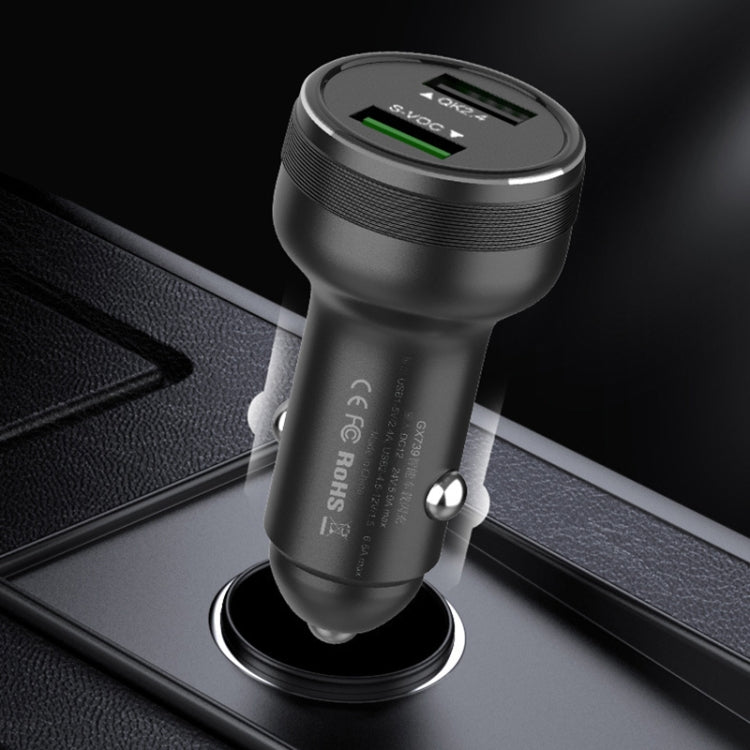 Dual USB 66W Car Flash Charger for OPPO / Huawei (Black) - Car Charger by buy2fix | Online Shopping UK | buy2fix