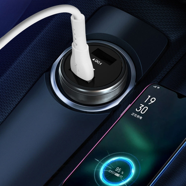 Dual USB 66W Car Flash Charger for OPPO / Huawei (Silver) - Car Charger by buy2fix | Online Shopping UK | buy2fix