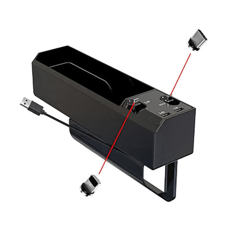 USB-C / Type-C + 8PIN Interface Car Multi-functional Cup Holder Seat Gap Side Storage Box by buy2fix