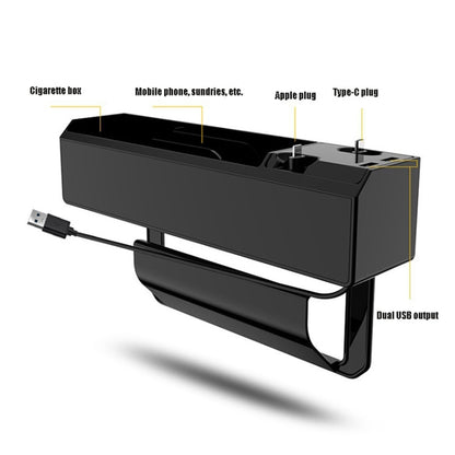 USB-C / Type-C + 8PIN Interface Car Multi-functional Cup Holder Seat Gap Side Storage Box by buy2fix