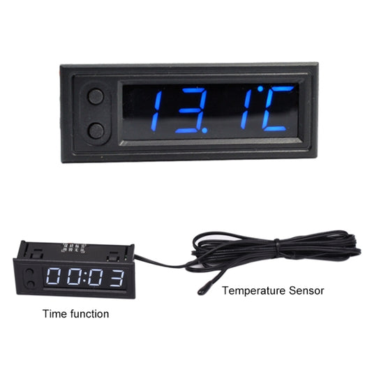3 in 1 Car High-precision Electronic LED Luminous Clock + Thermometer + Voltmeter(Blue) - Clocks & Car Meters by buy2fix | Online Shopping UK | buy2fix