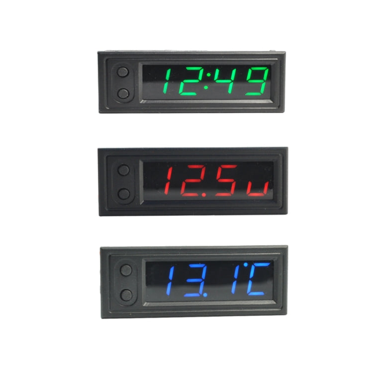 3 in 1 Car High-precision Electronic LED Luminous Clock + Thermometer + Voltmeter (Red) - Clocks & Car Meters by buy2fix | Online Shopping UK | buy2fix