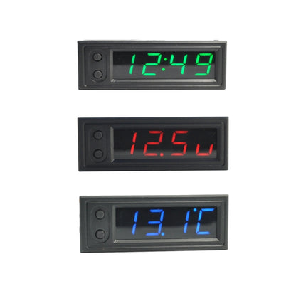 3 in 1 Car High-precision Electronic LED Luminous Clock + Thermometer + Voltmeter (Red) - Clocks & Car Meters by buy2fix | Online Shopping UK | buy2fix