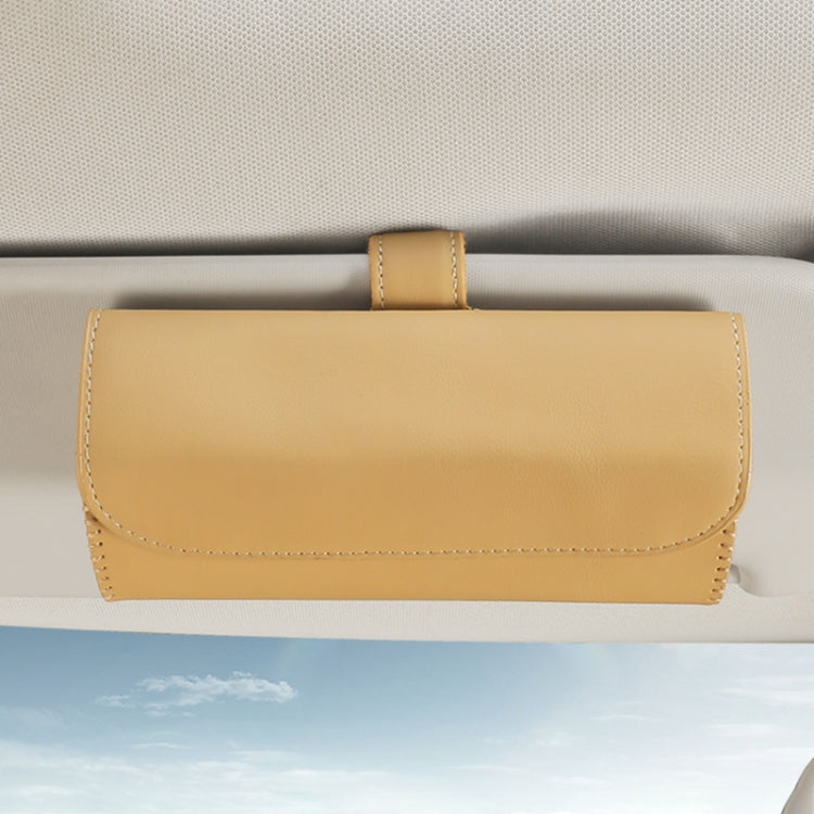 533 Car Glasses Storage Bag Glasses Box (Beige) by buy2fix