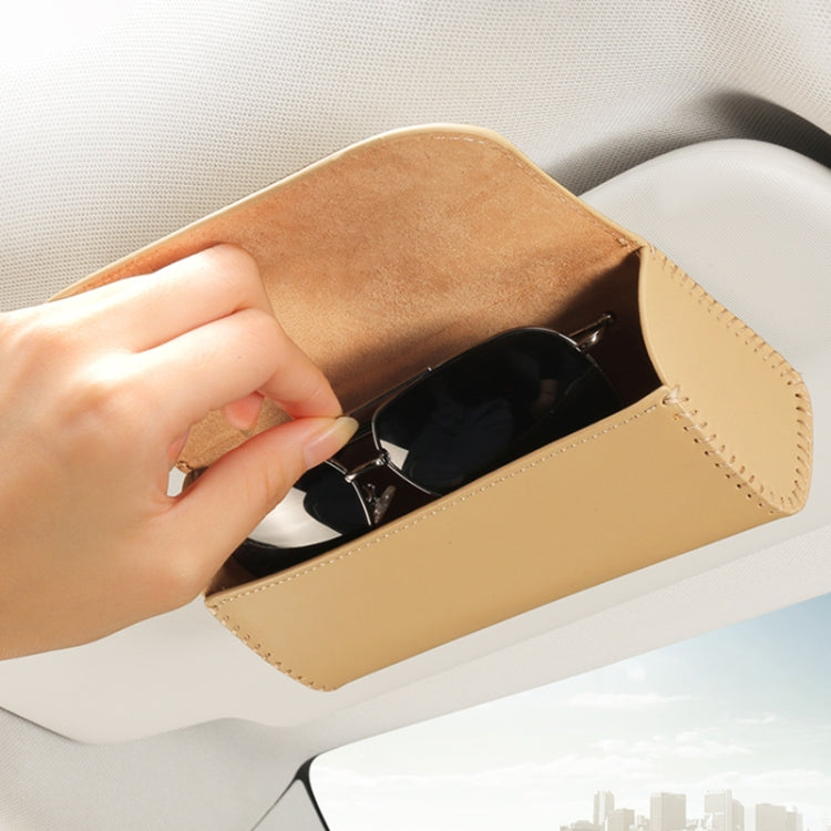 533 Car Glasses Storage Bag Glasses Box (Beige) by buy2fix