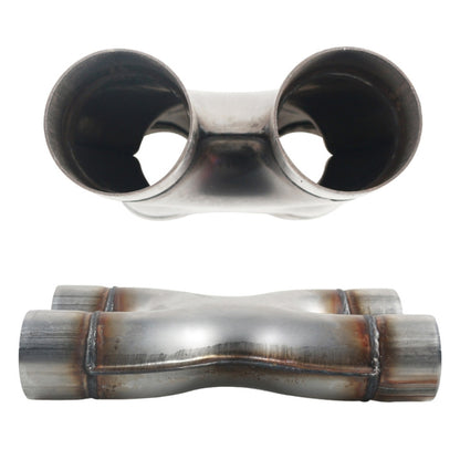 Dual 2.5 inch Car Universal 304 Stainless Steel X-type Exhaust Pipe - Exhaust Pipes by buy2fix | Online Shopping UK | buy2fix