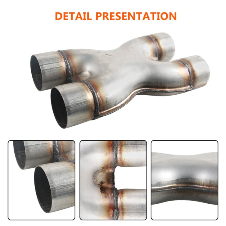 Dual 2.5 inch Car Universal 304 Stainless Steel X-type Exhaust Pipe - Exhaust Pipes by buy2fix | Online Shopping UK | buy2fix