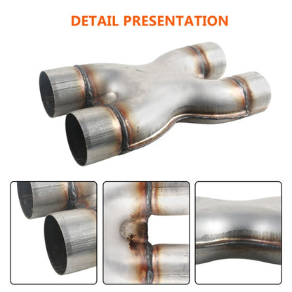 Dual 2.5 inch Car Universal 304 Stainless Steel X-type Exhaust Pipe - Exhaust Pipes by buy2fix | Online Shopping UK | buy2fix