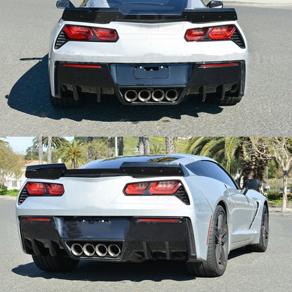 4 PCS Car Modified ABS Rear Wing Side Spoiler Lip for Chevrolet Corvette - Decorative Strip by buy2fix | Online Shopping UK | buy2fix