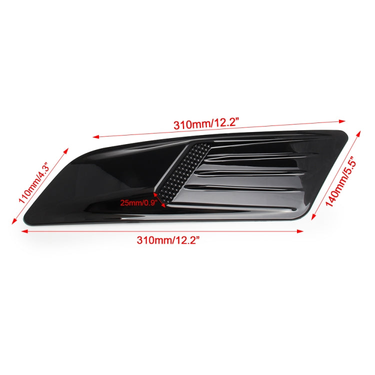 2 PCS Car Decorative Air Flow Intake Scoop Bonnet Side Fender Vent Hood Set for Ford Mustang 2015-2017, Bright Black - Decorative Sticker by buy2fix | Online Shopping UK | buy2fix