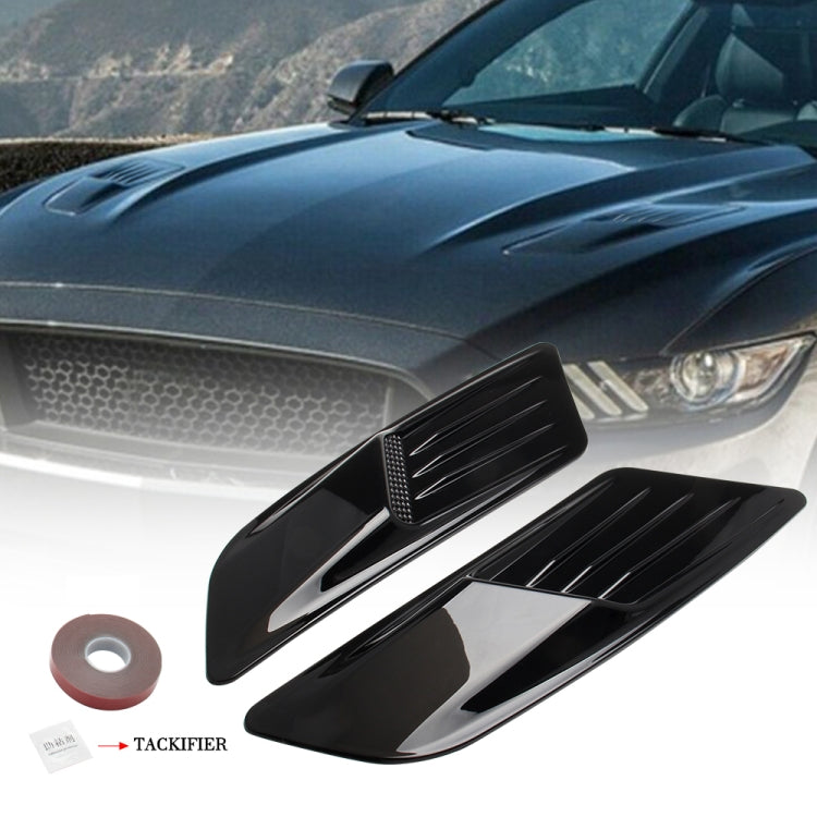 2 PCS Car Decorative Air Flow Intake Scoop Bonnet Side Fender Vent Hood Set for Ford Mustang 2015-2017, Bright Black - Decorative Sticker by buy2fix | Online Shopping UK | buy2fix