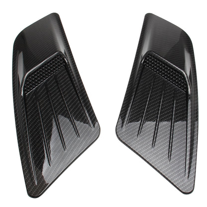 2 PCS Car Decorative Air Flow Intake Scoop Bonnet Side Fender Vent Hood Set for Ford Mustang 2015-2017, Carbon Fiber by buy2fix