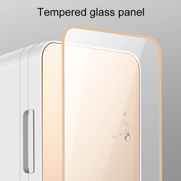 8L 37-48W Tempered Glass Panel Car / Home Mini Refrigerator US Plug(Gold) by buy2fix